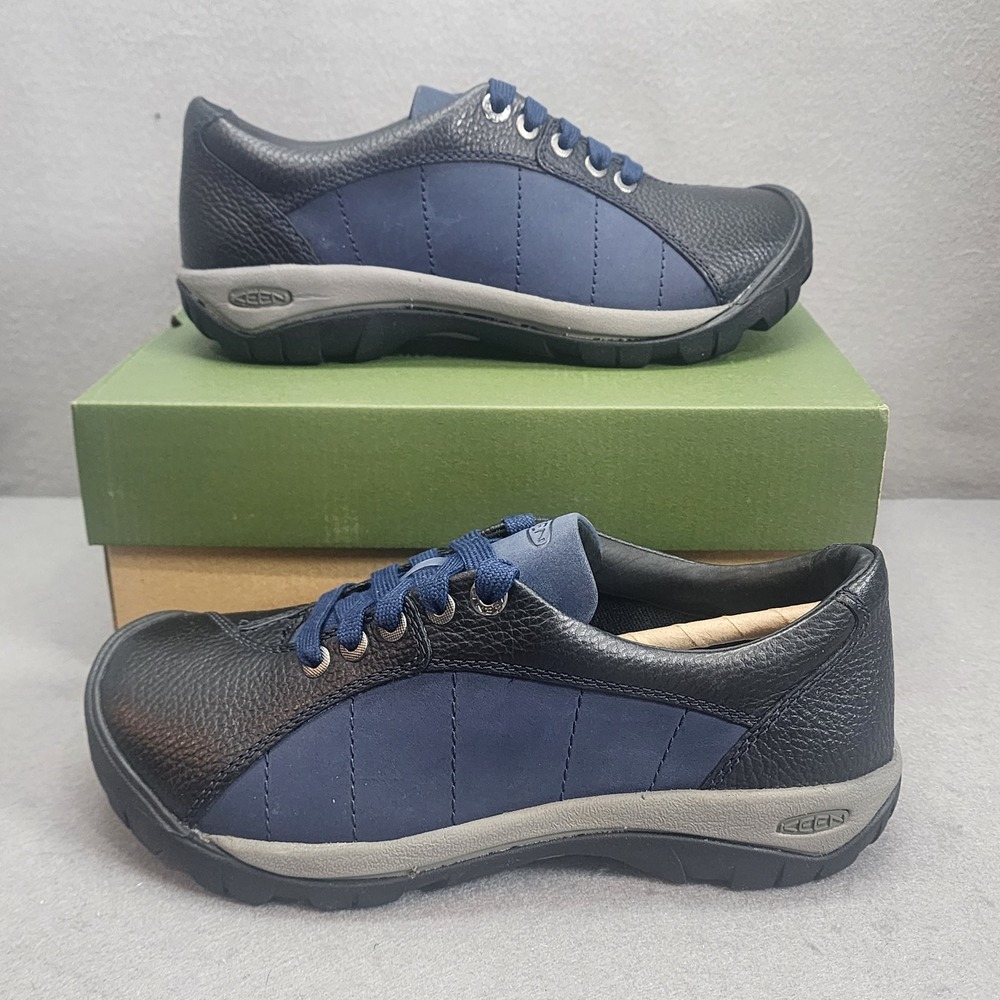 KEEN Presidio Naval Academy Dark Navy Leather Walking Shoes Womens 7.5 NIB